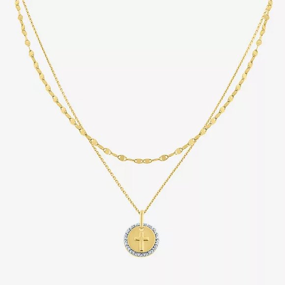 YES PLEASE! 2-pc. Diamond Accent Necklace Set in 14K Gold Over Silver - Picture 1 of 8